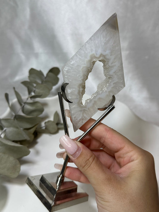 Druzy Agate Rhombus on Stand #5