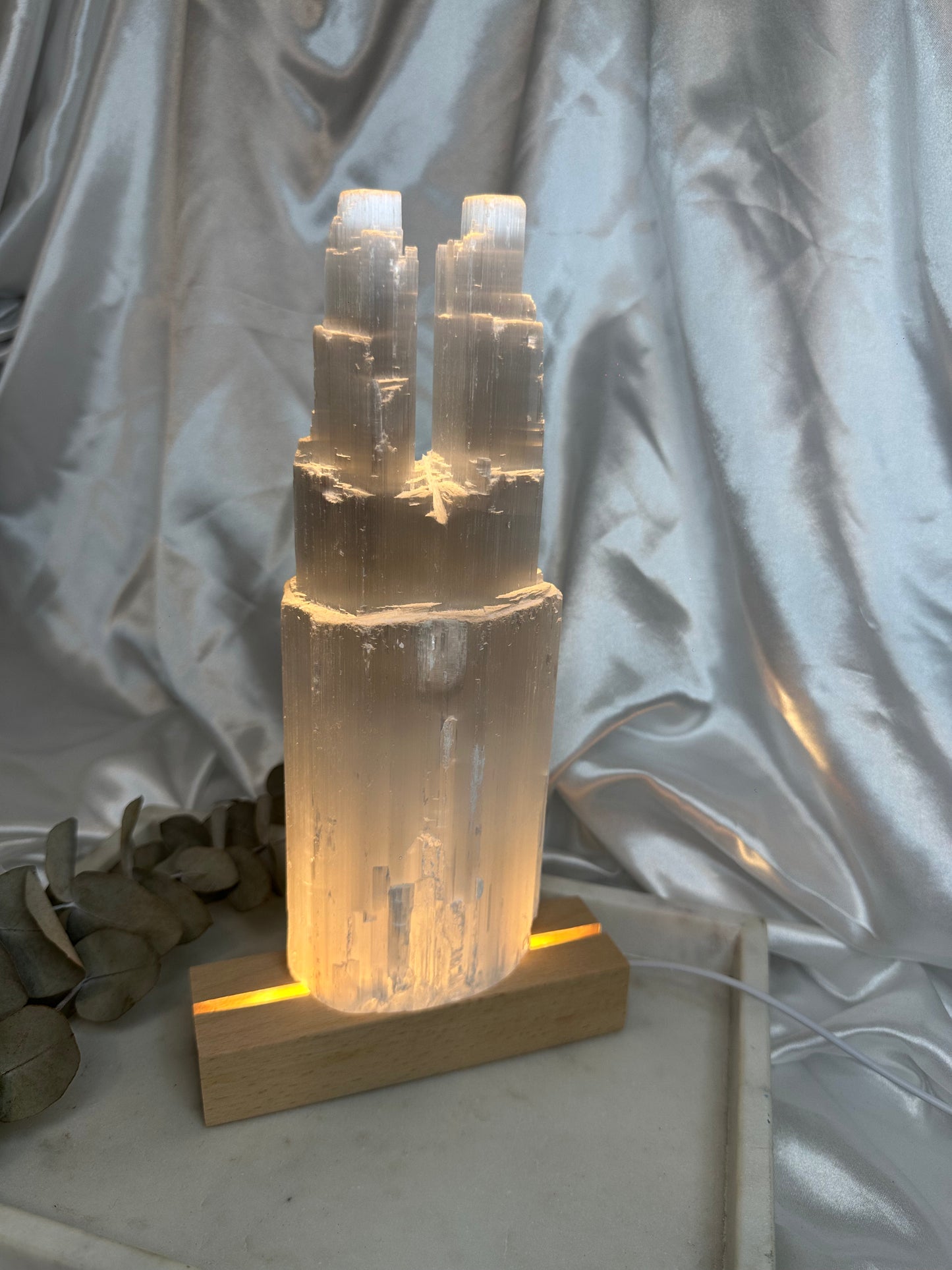 Selenite Twin Towers (Choose the Size)