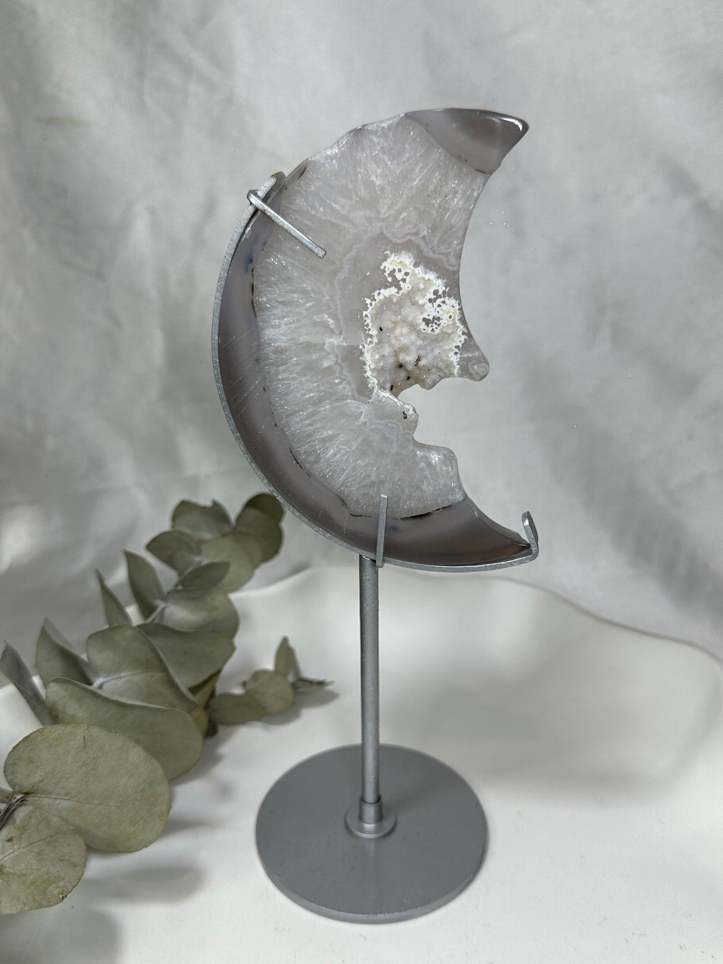 Druzy Agate Moon on a Stand #4