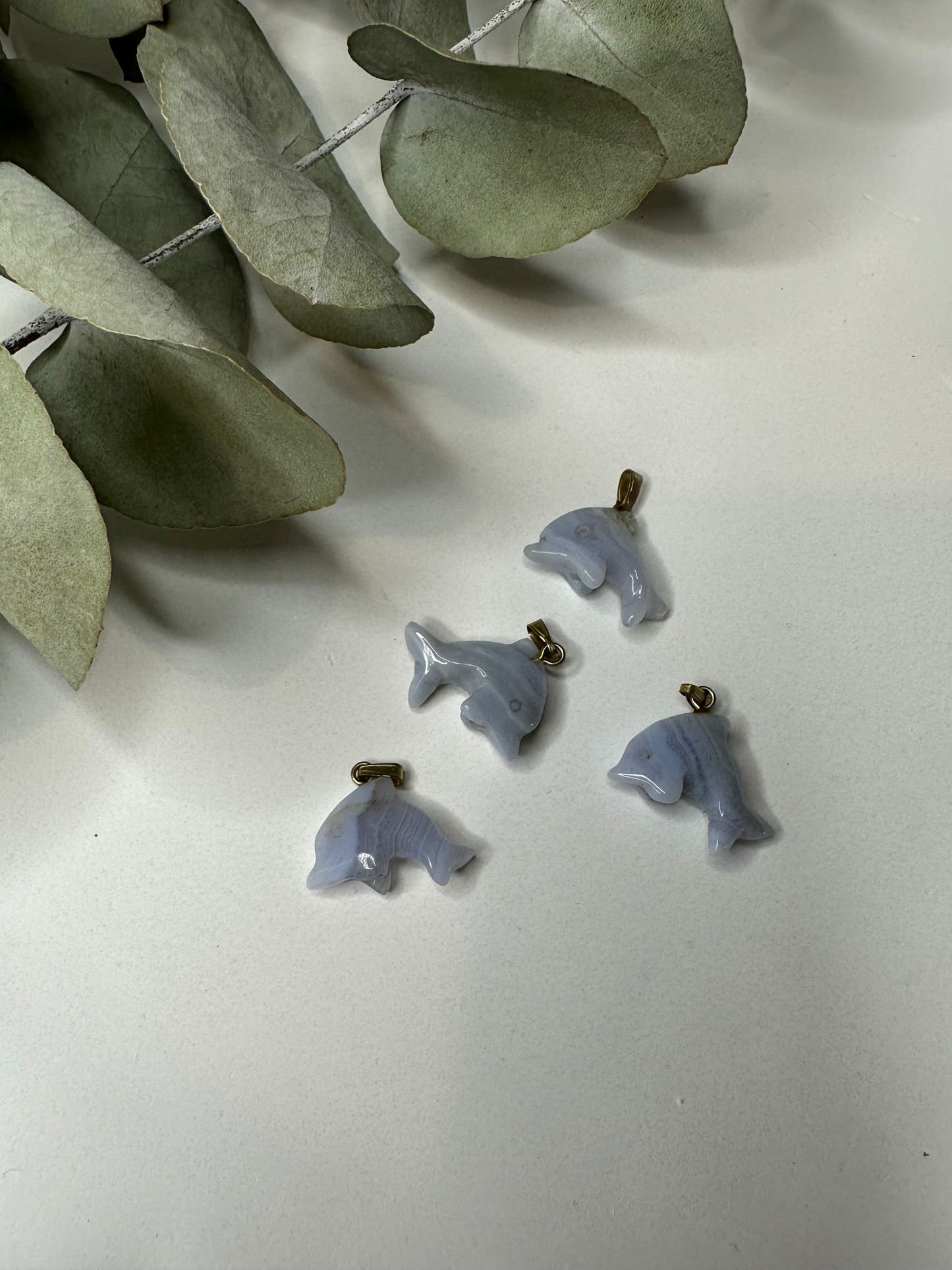 Blue Lace Agate Dolphin Pendant