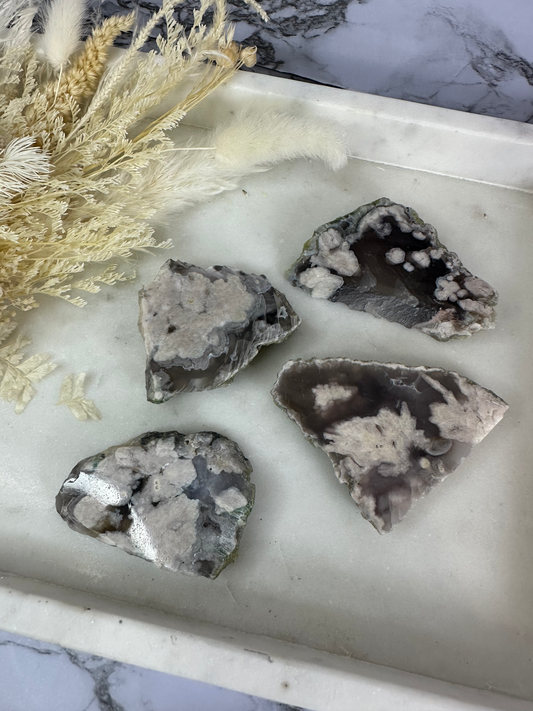 Black Flower Agate Sml Slabs (Choose Your Own)