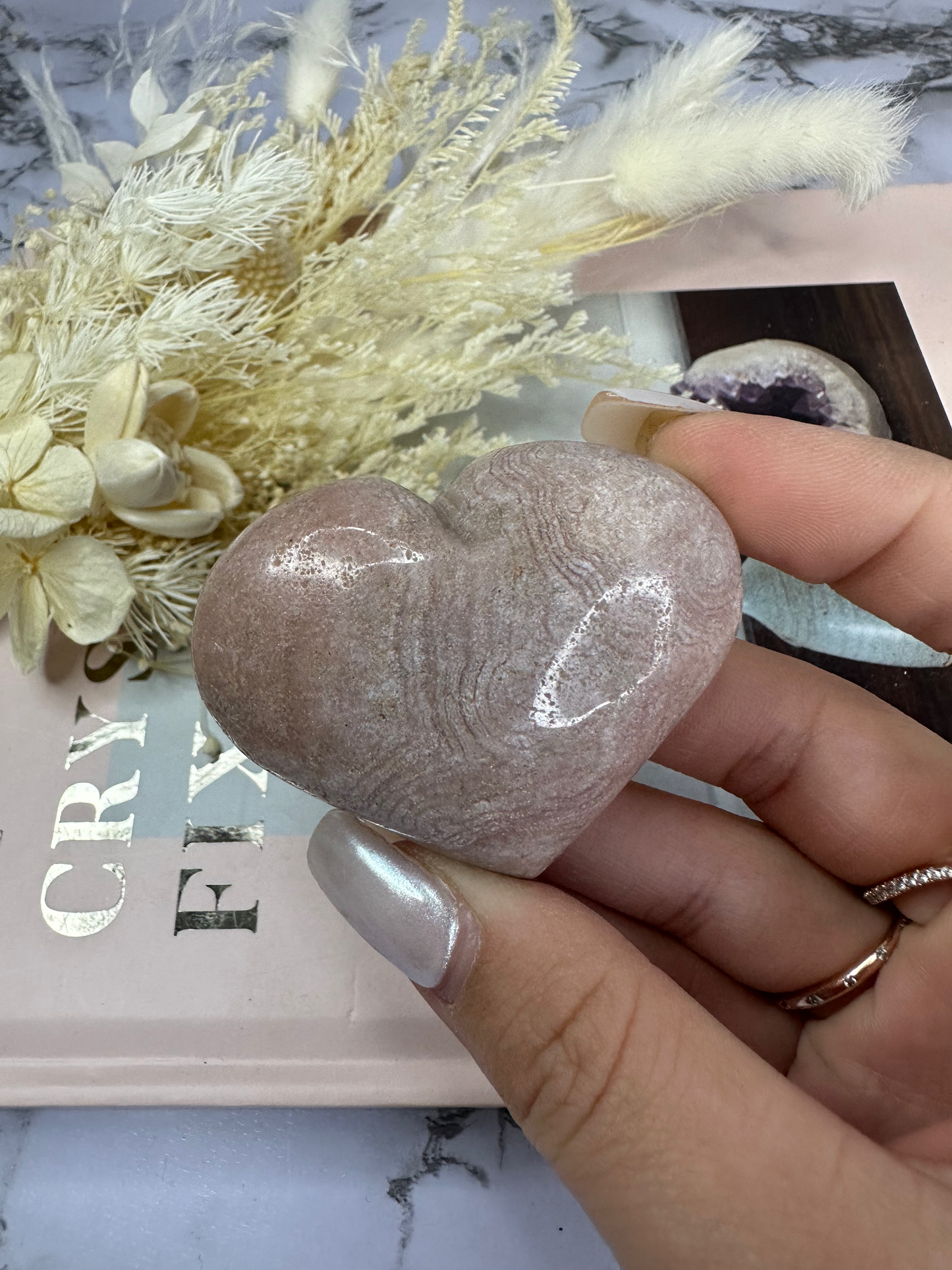 Pink Amethyst Heart  #2