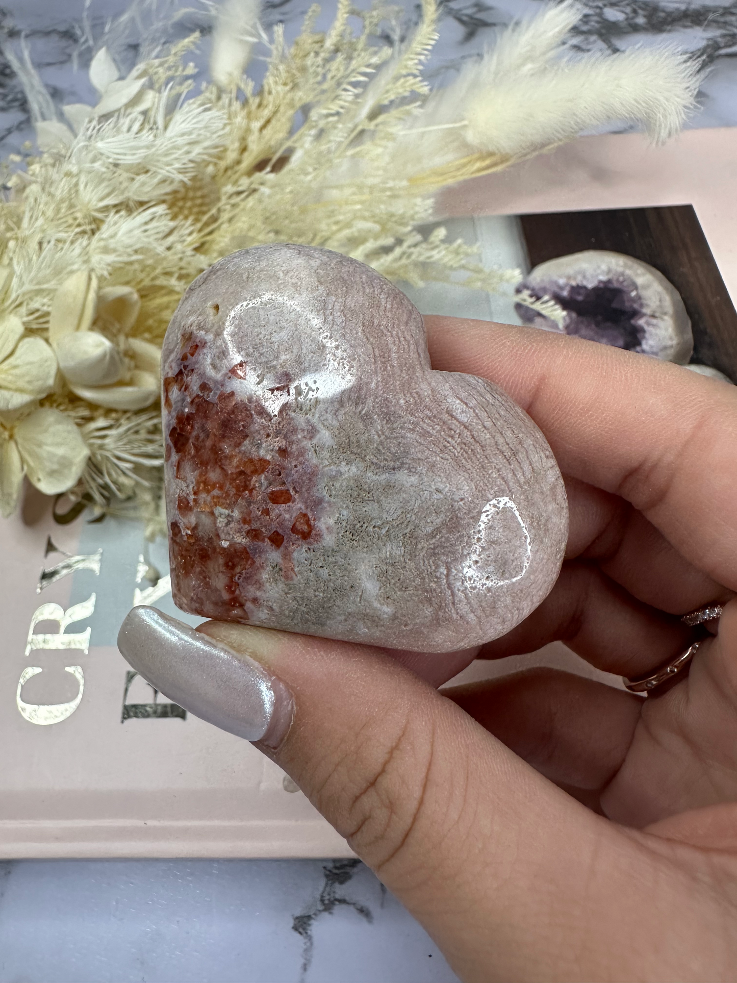 Pink Amethyst Heart  #2