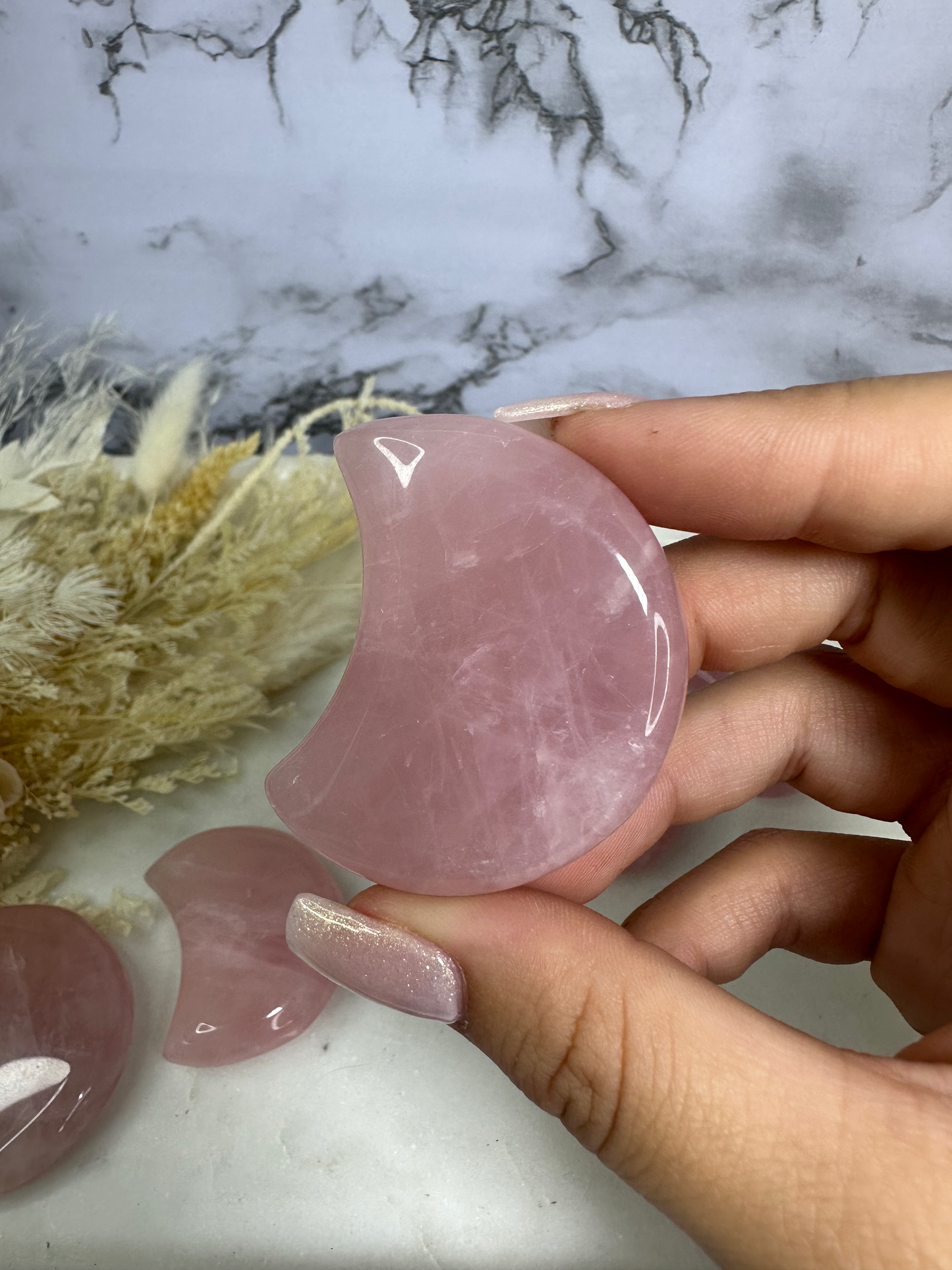 High Quality Rose Quartz Moons (Choose Your Own)