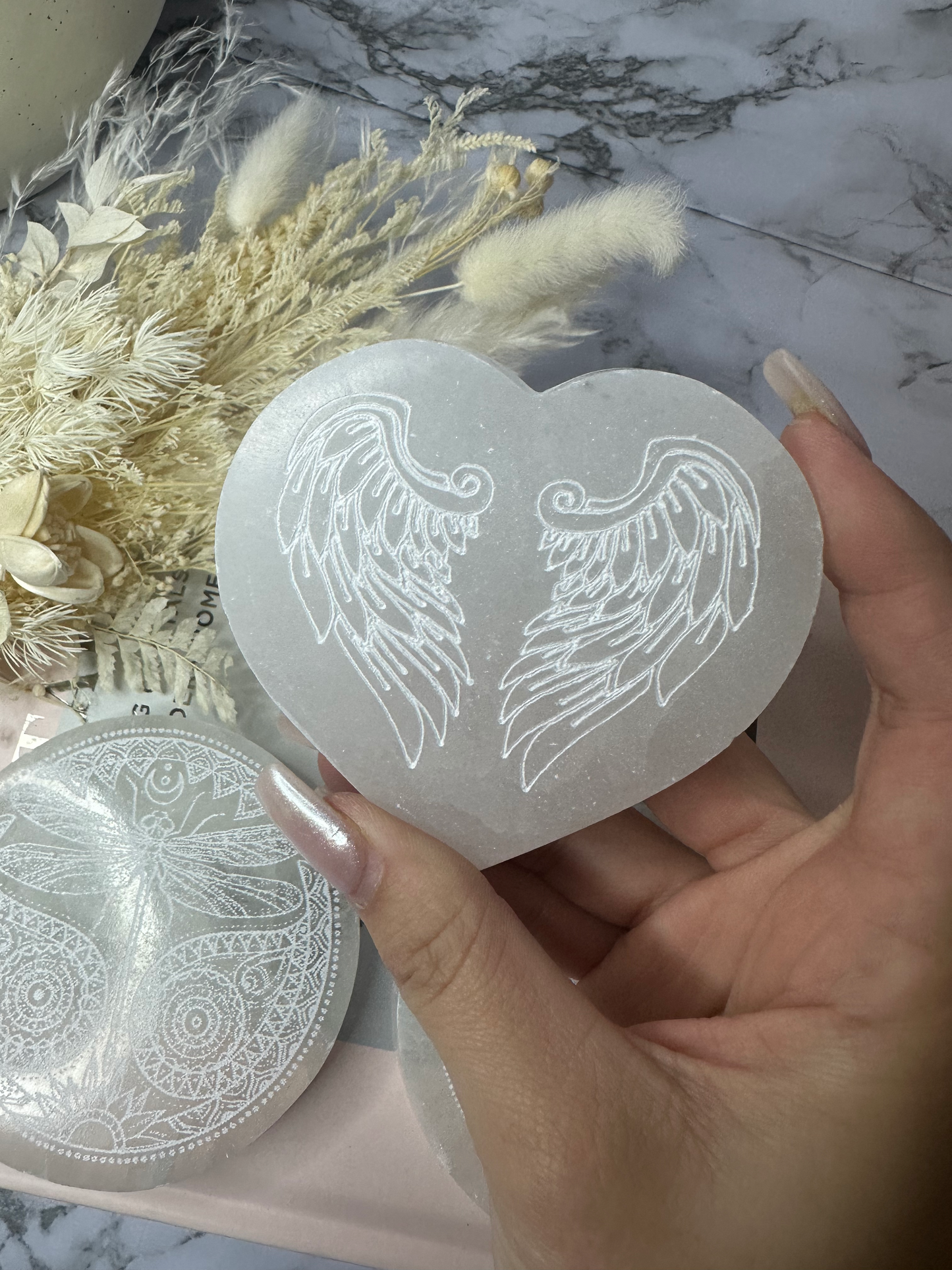 Selenite Etched Charging Plate (Choose Your Design) pt2