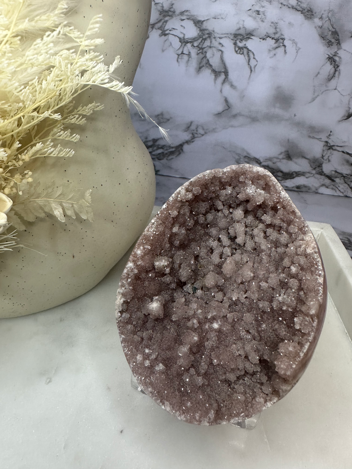 Pink Amethyst Druzy Egg