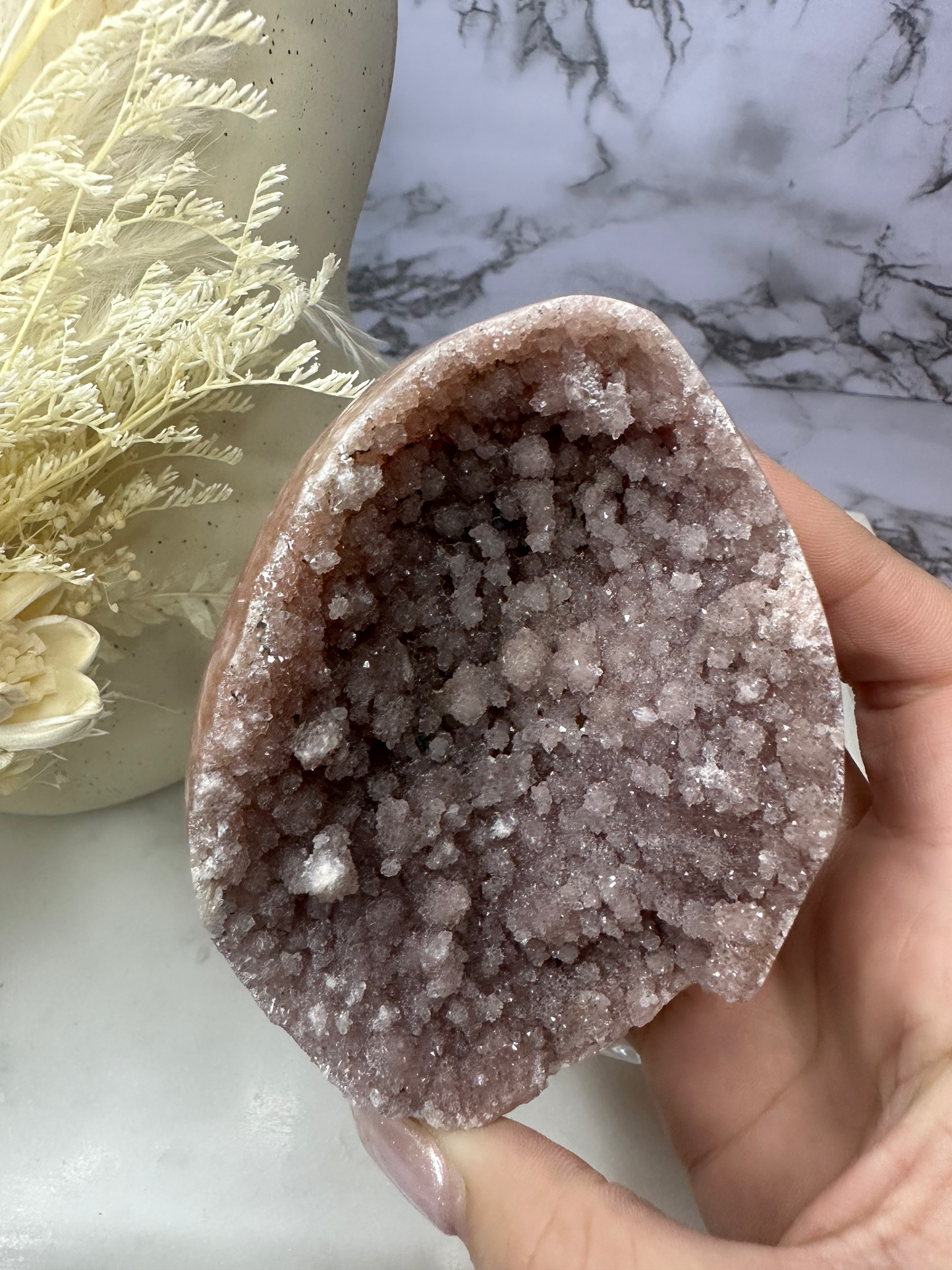 Pink Amethyst Druzy Egg