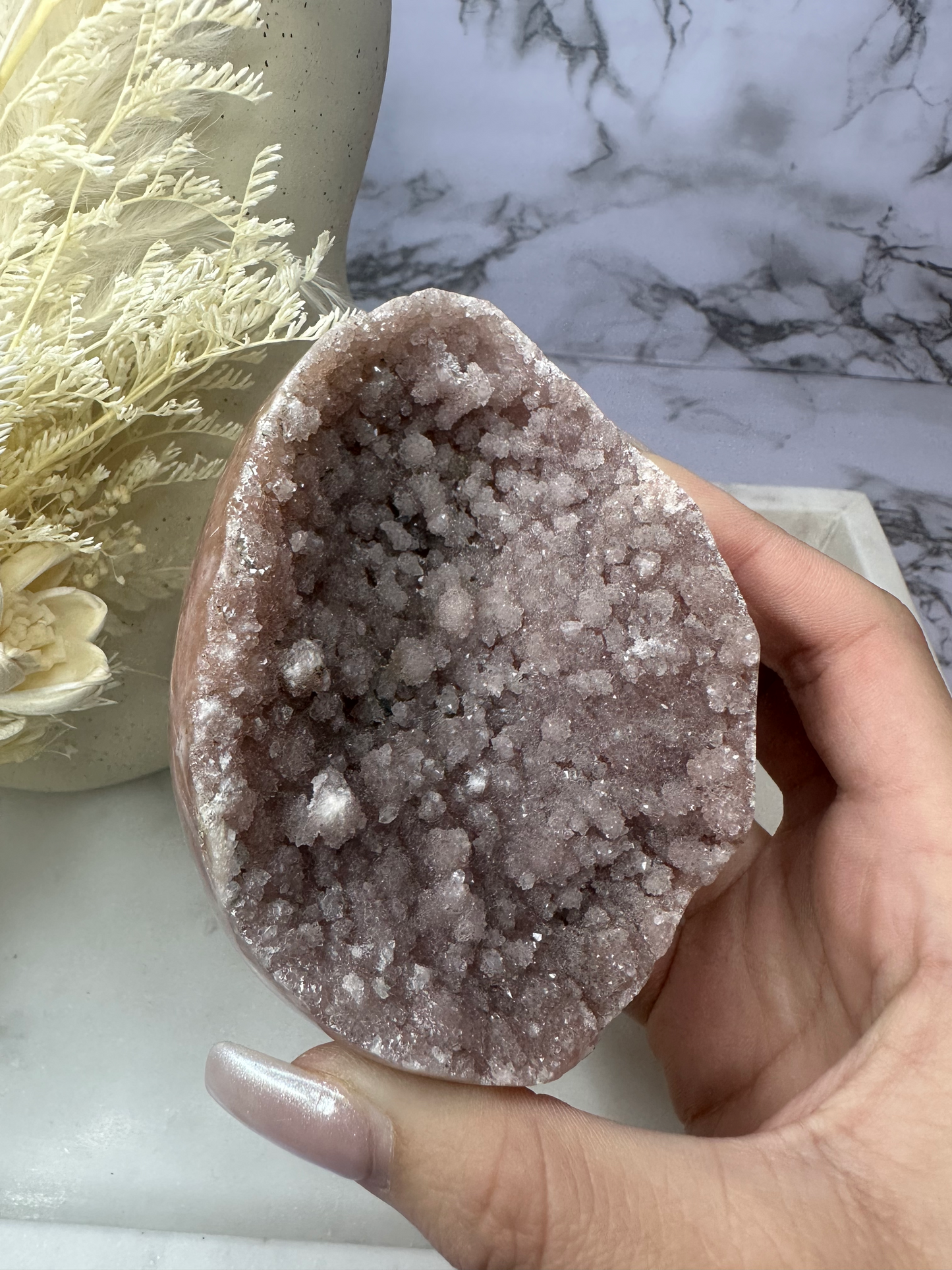 Pink Amethyst Druzy Egg