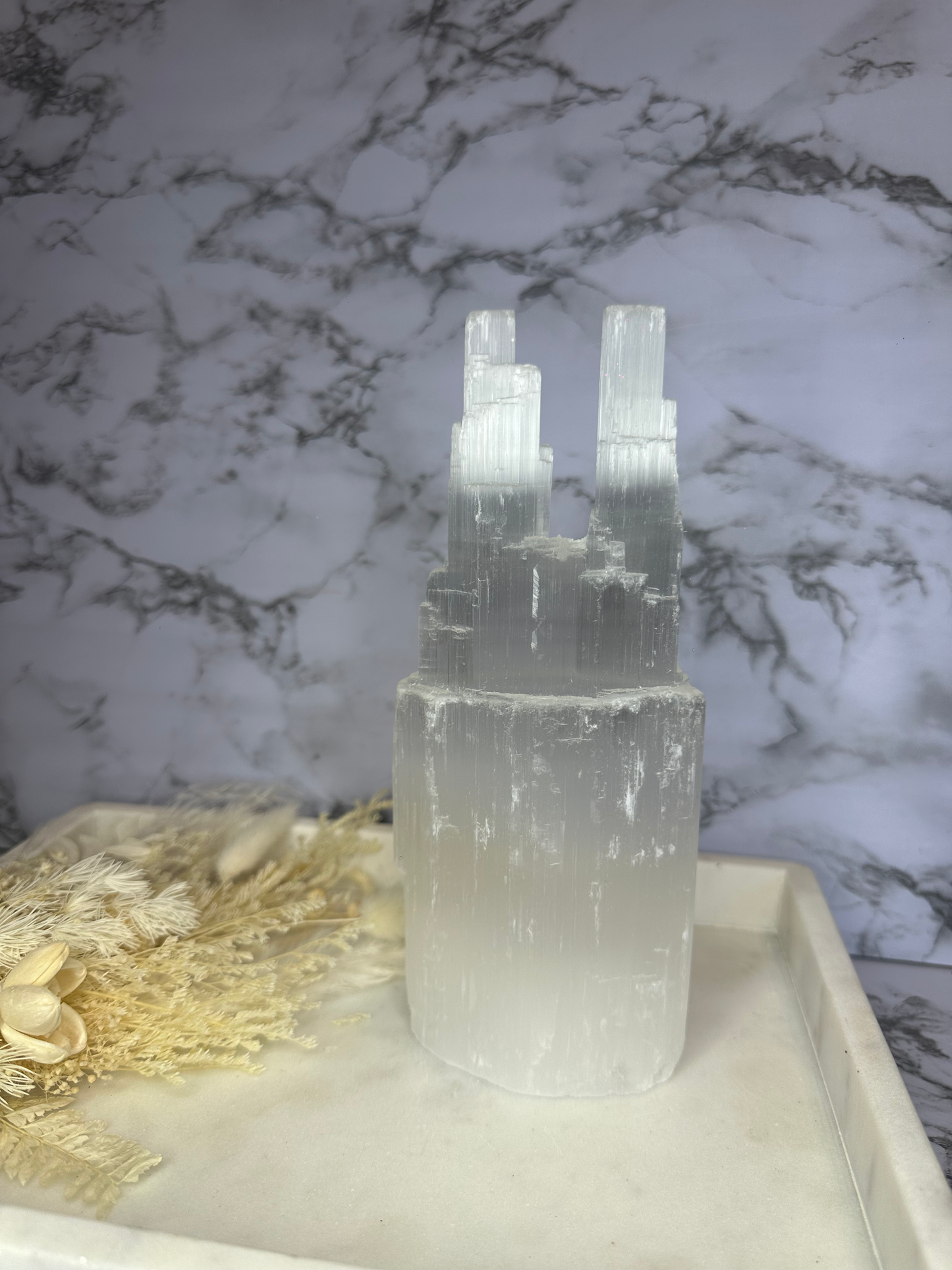 Selenite Twin Towers (Choose the Size)