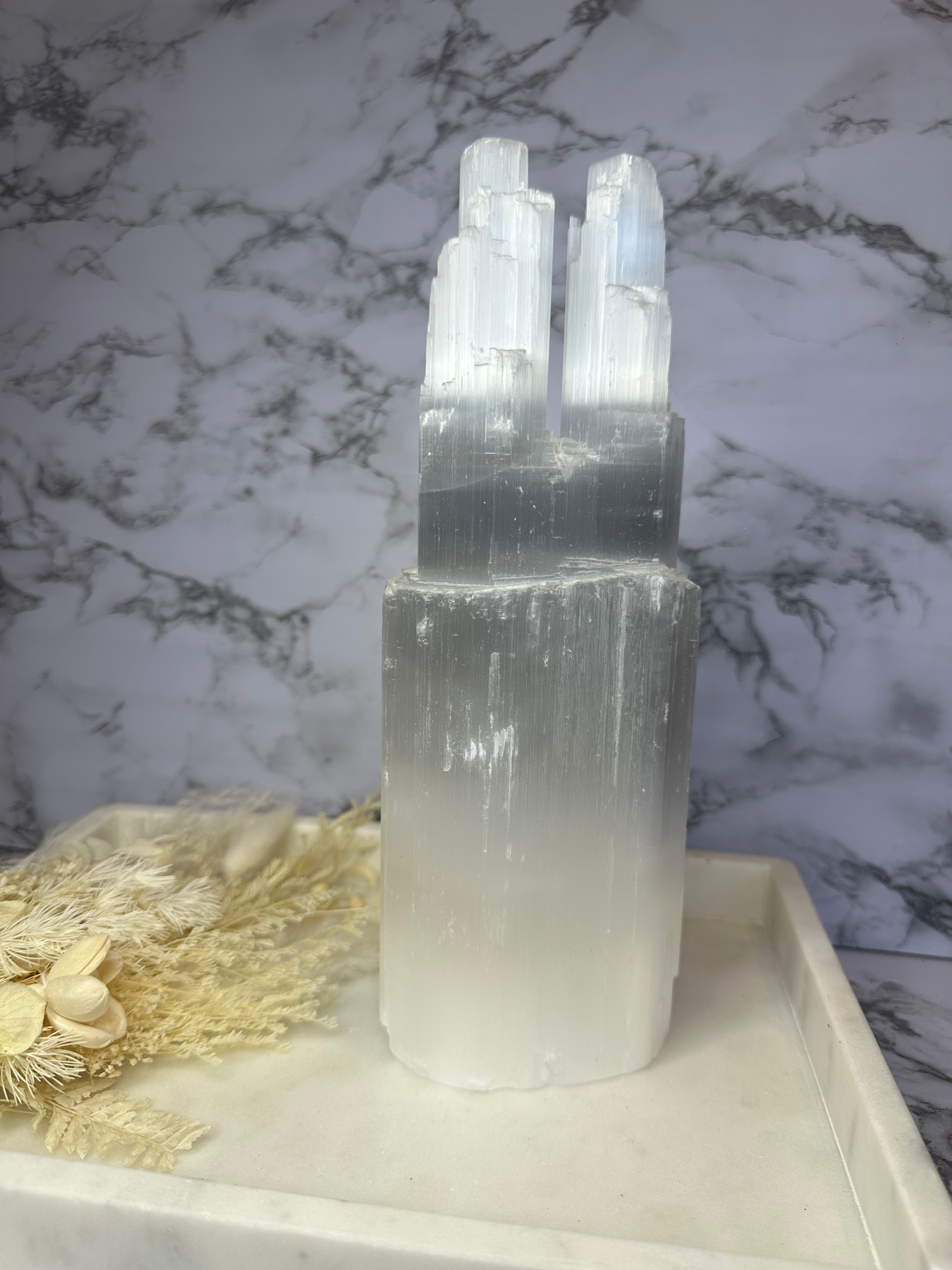 Selenite Twin Towers (Choose the Size)