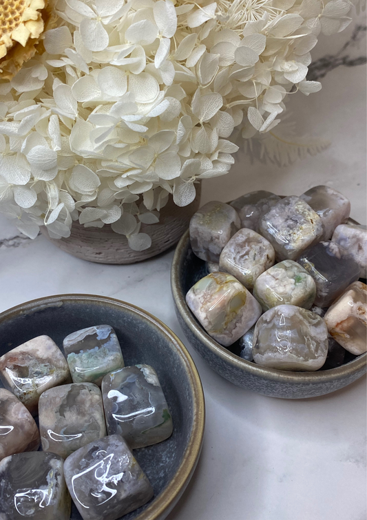 Flower Agate Mini Cubes