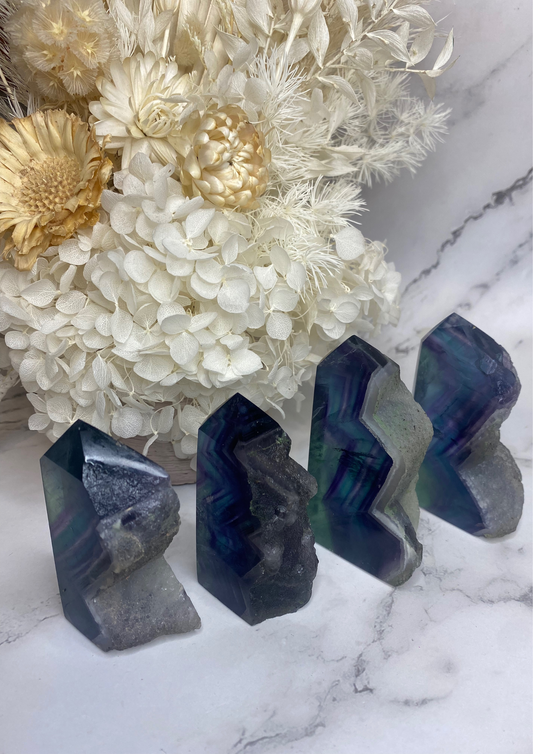 Druzy Fluorite M Towers (Choose Your Own)