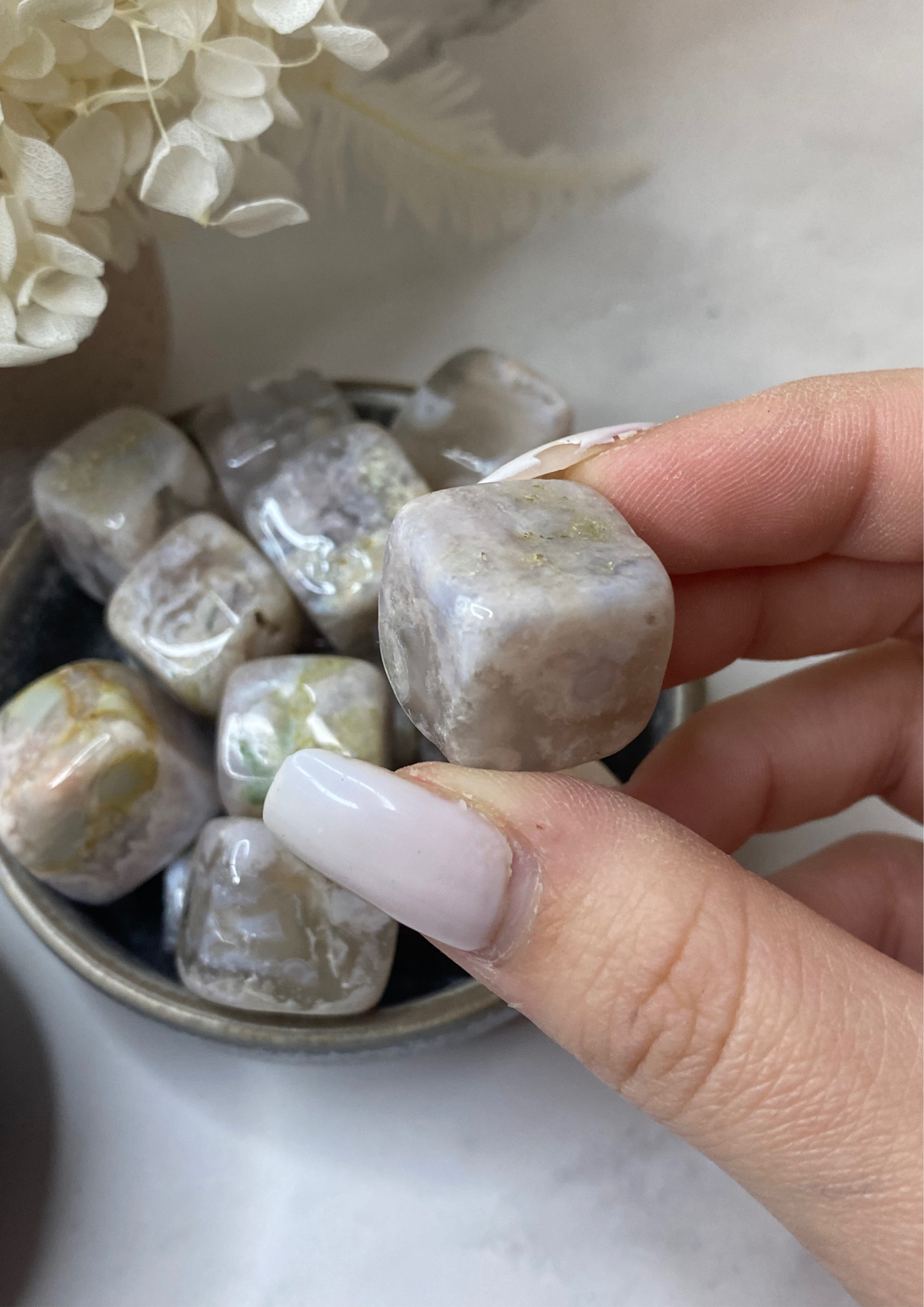 Flower Agate Mini Cubes