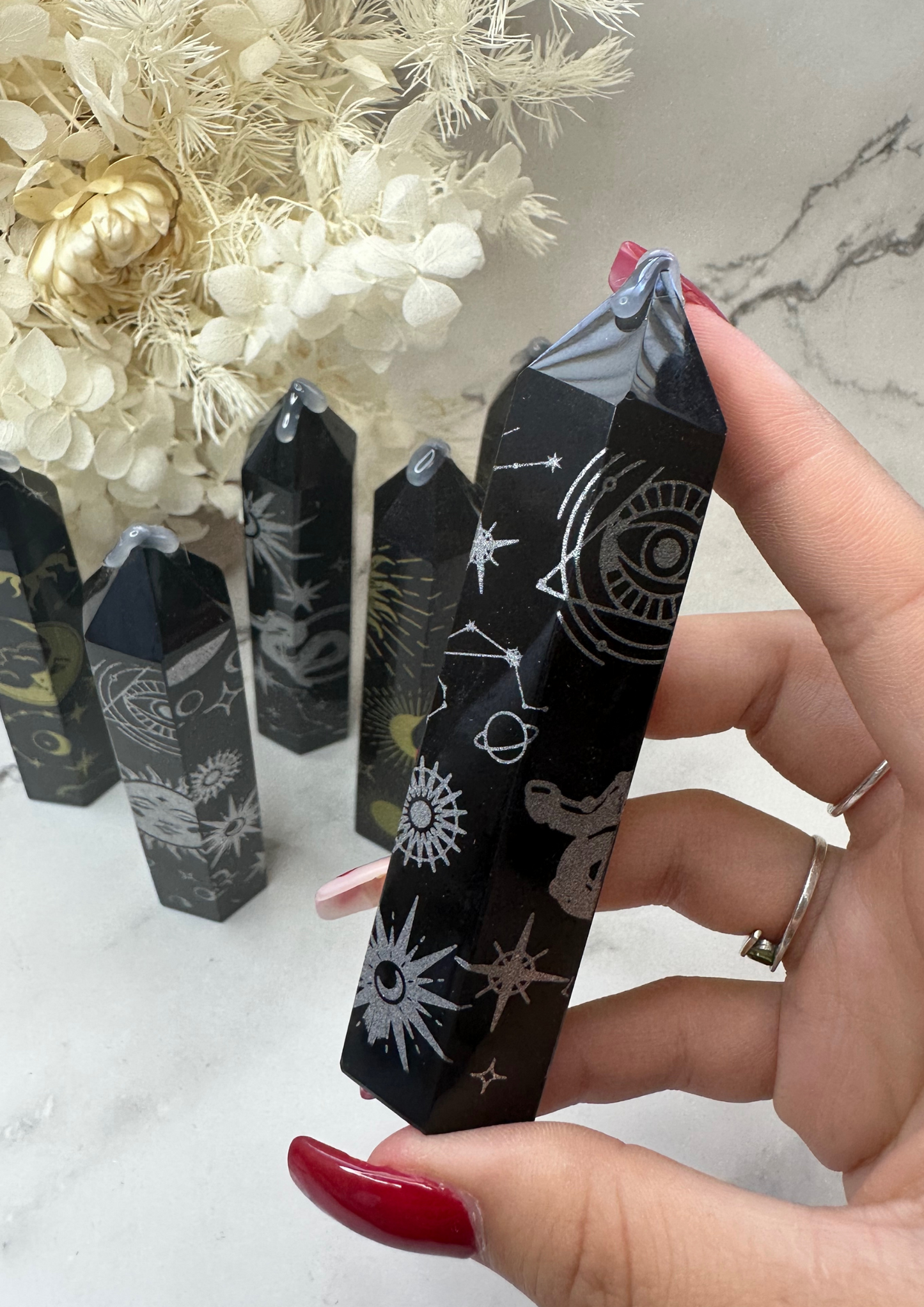 Black Obsidian Picture Towers (Choose Your Own)