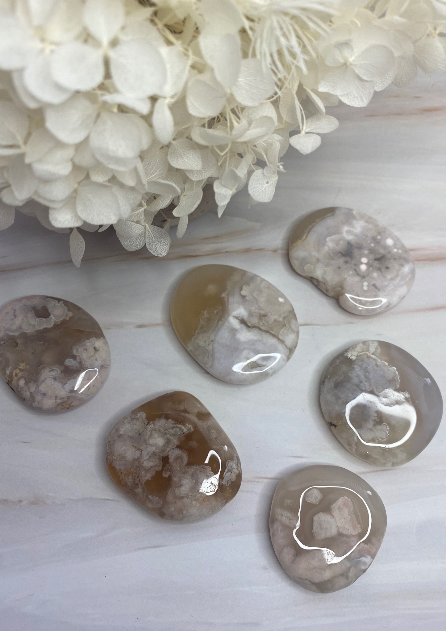 Flower Agate Palmstones