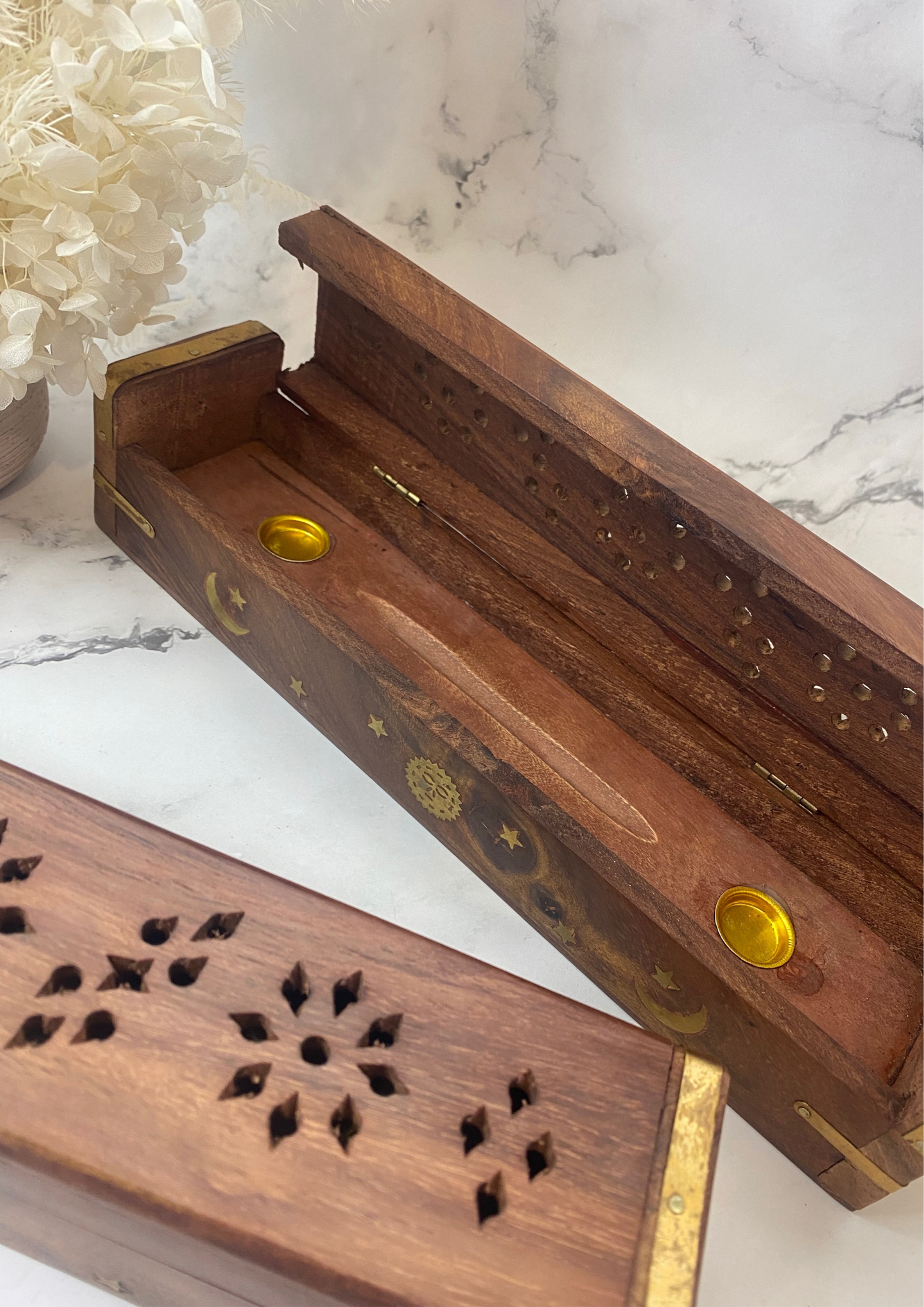 Wooden Incense Stick & Cone Box