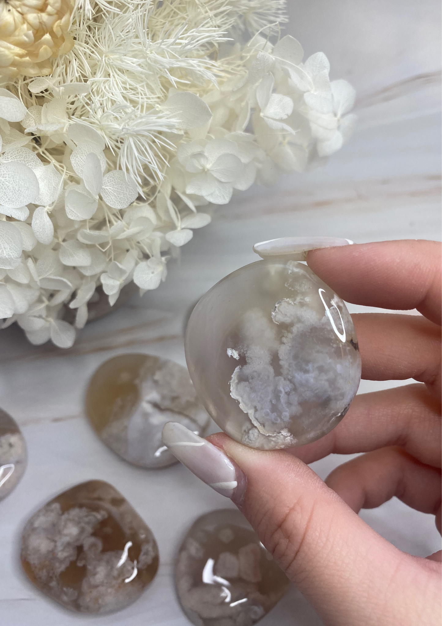 Flower Agate Palmstones