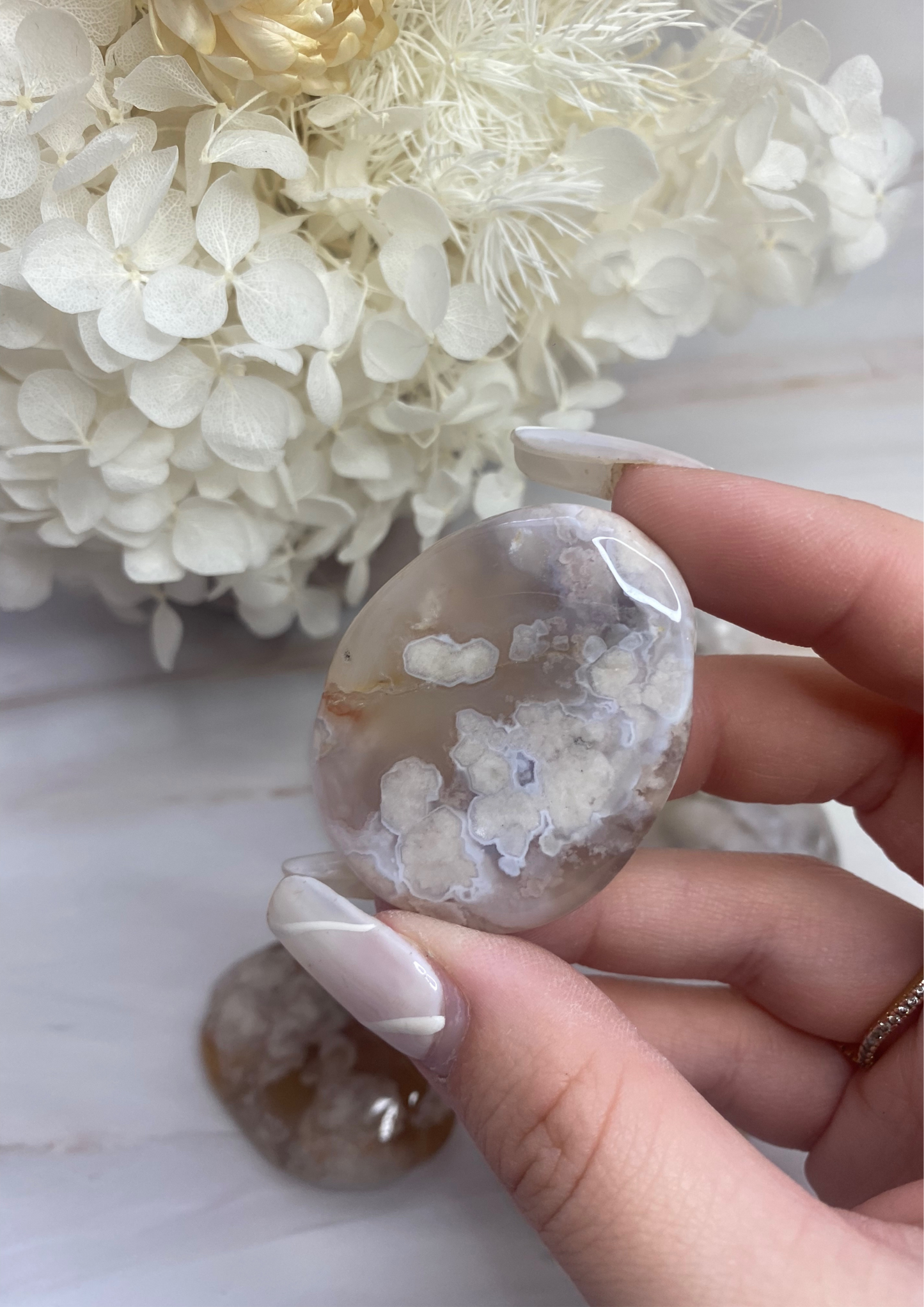 Flower Agate Palmstones