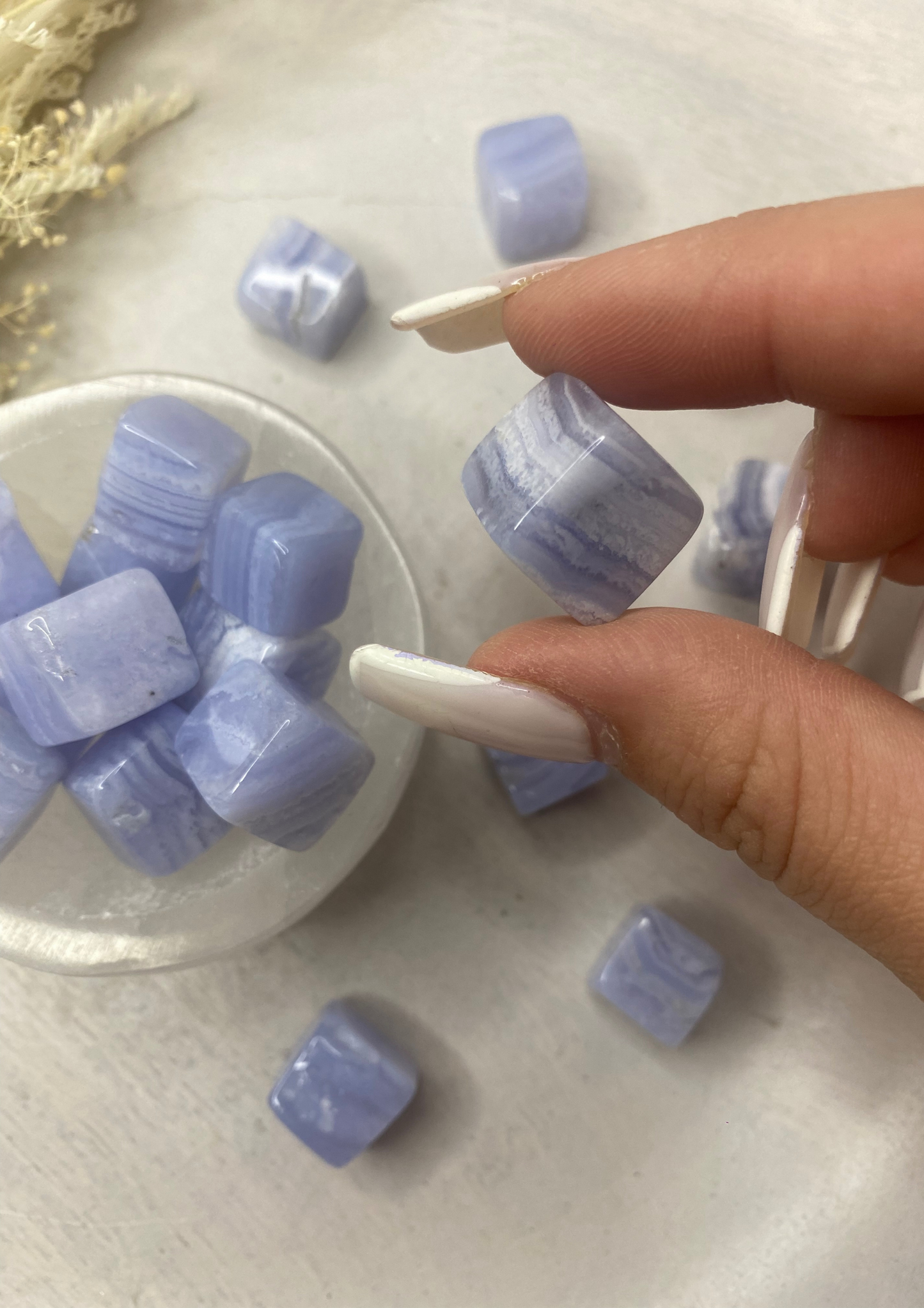 Blue Lace Agate Mini Cubes (Two Sizes Available)