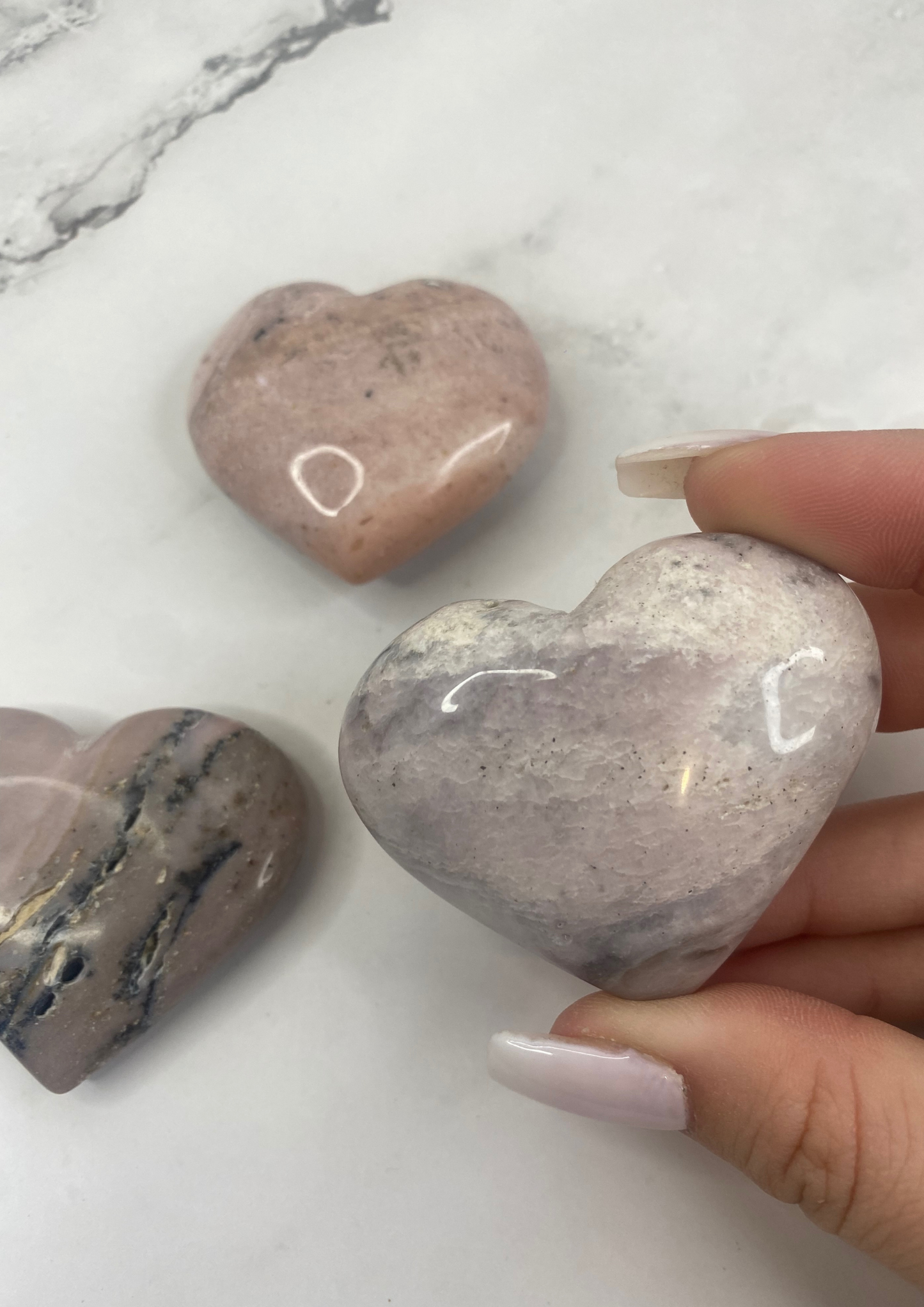 Pink Opal Hearts (pick your own)