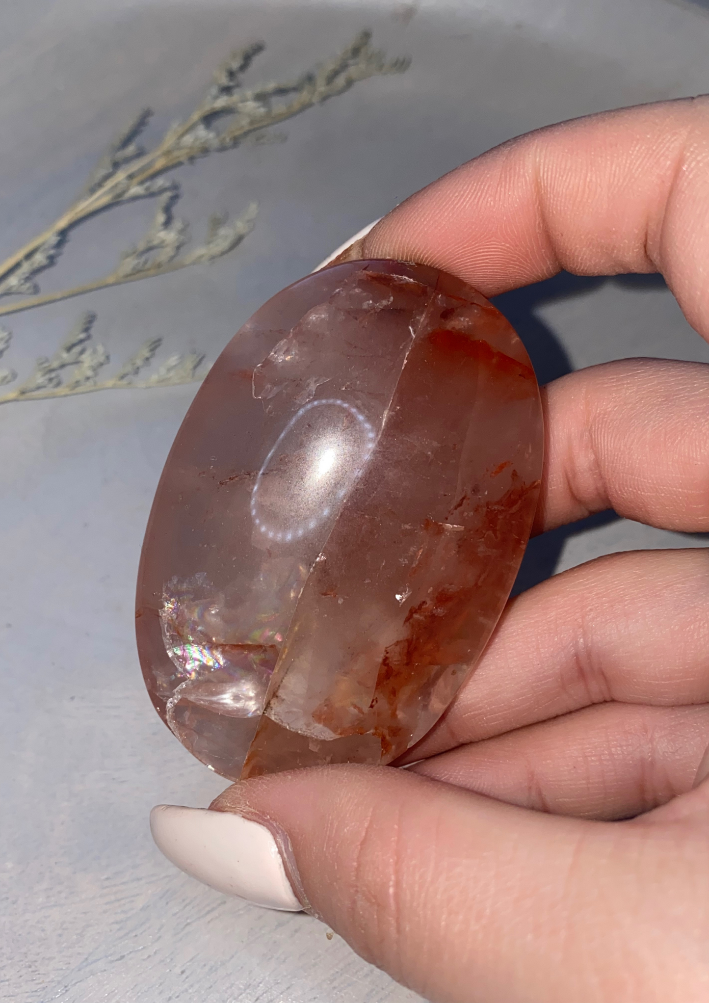 Fire Quartz Palmstone