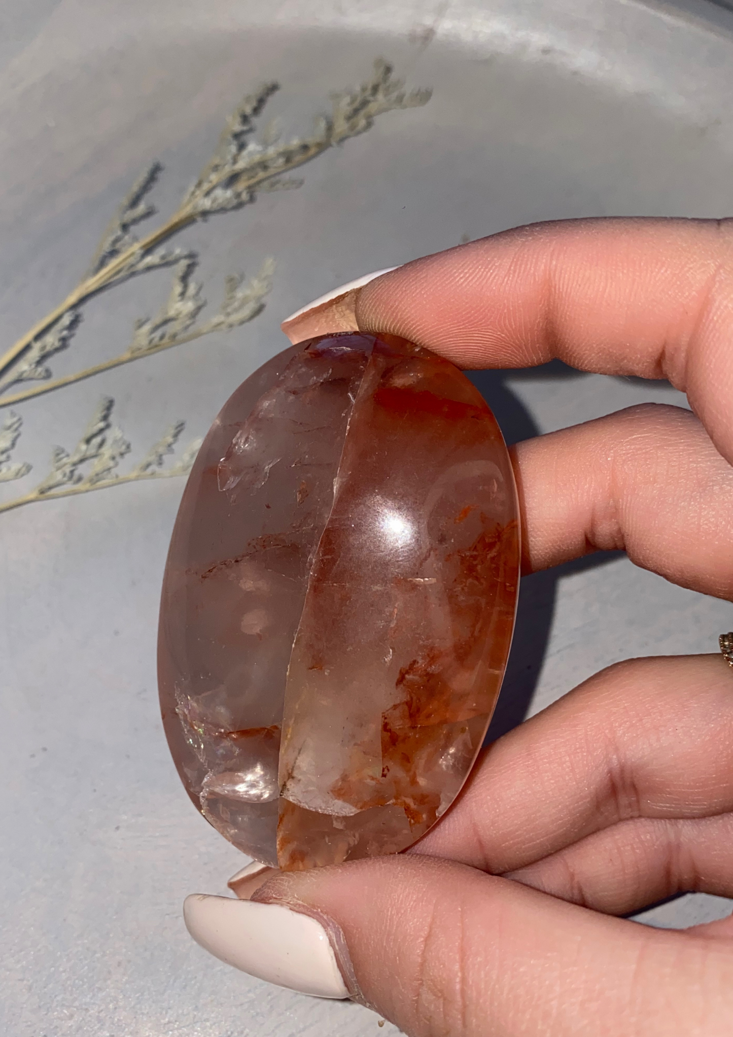 Fire Quartz Palmstone