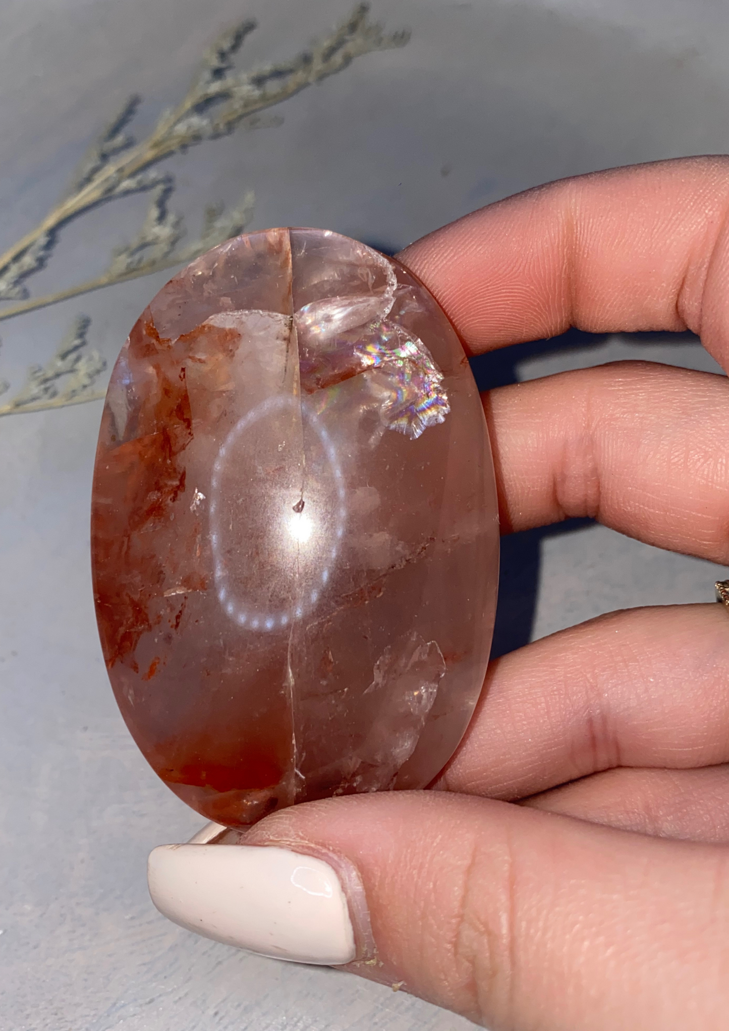 Fire Quartz Palmstone