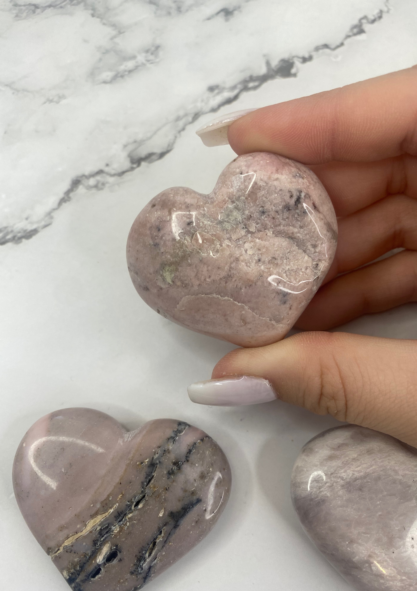 Pink Opal Hearts (pick your own)