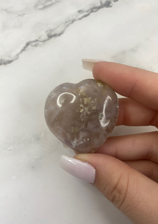 Flower Agate Heart