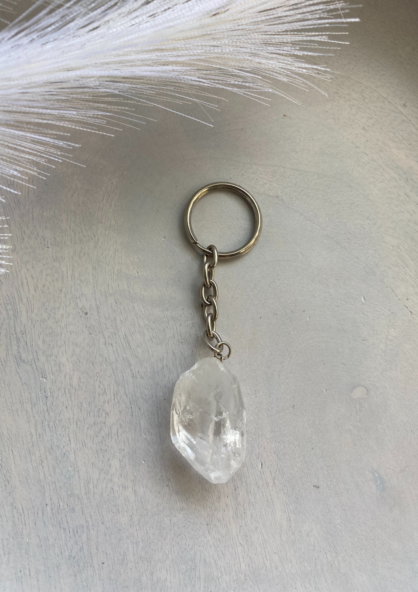 Clear Quartz Keychain