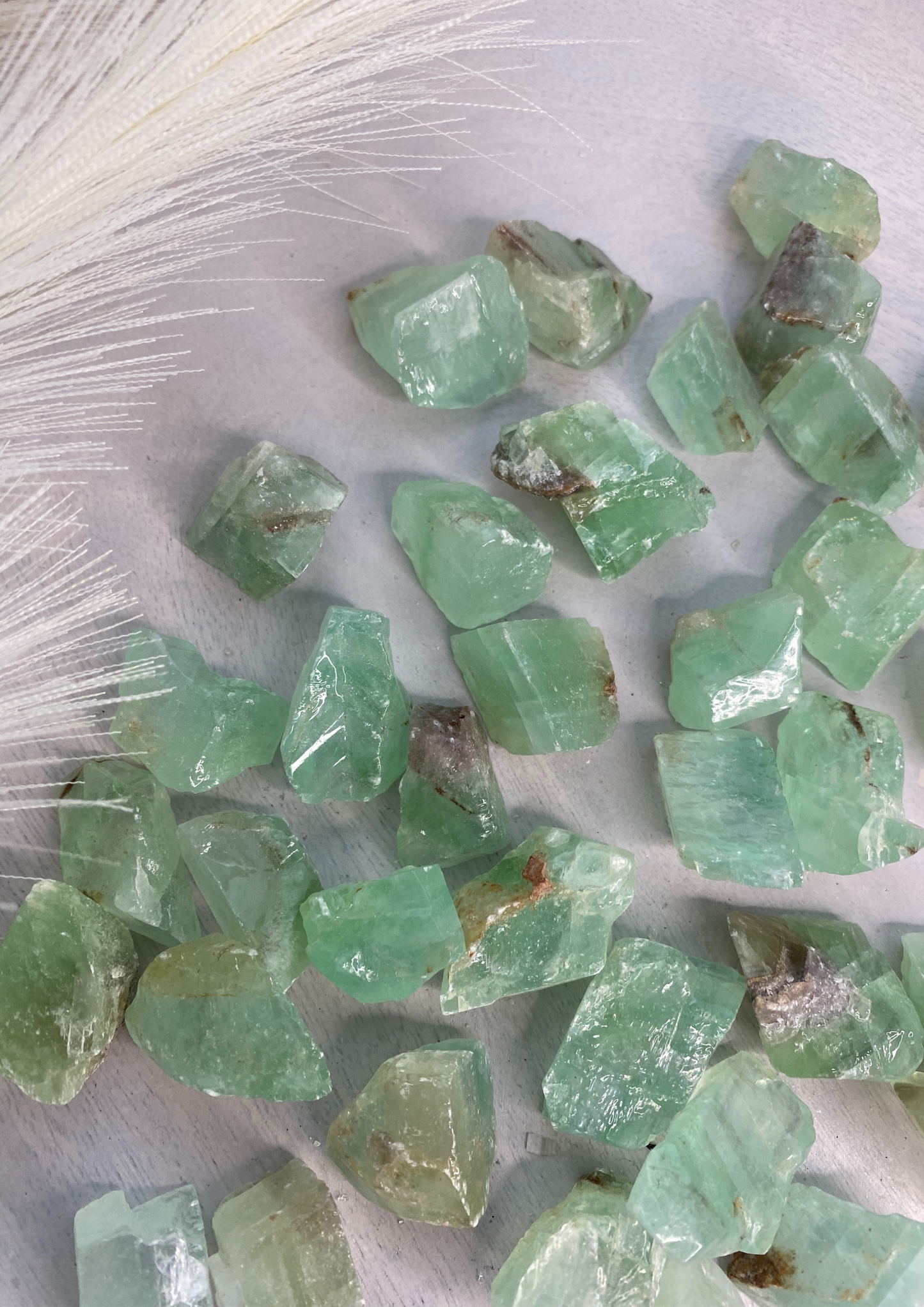 Green Calcite Small Raw Chunks