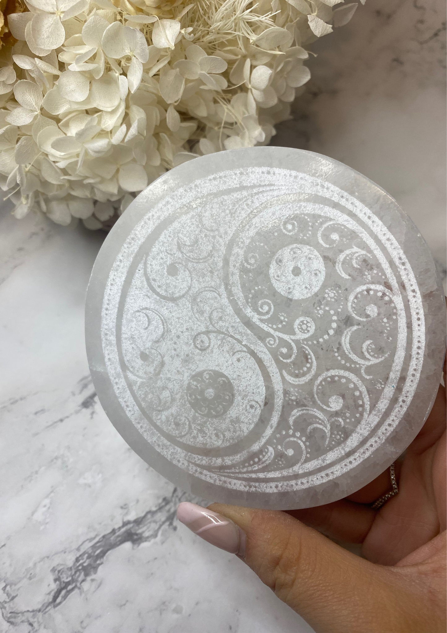 Selenite Etched Charging Plate (Choose Your Design) pt1