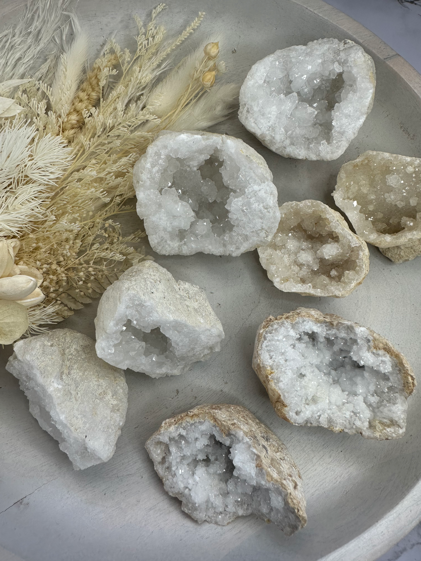 Clear Quartz Small Geode Pair