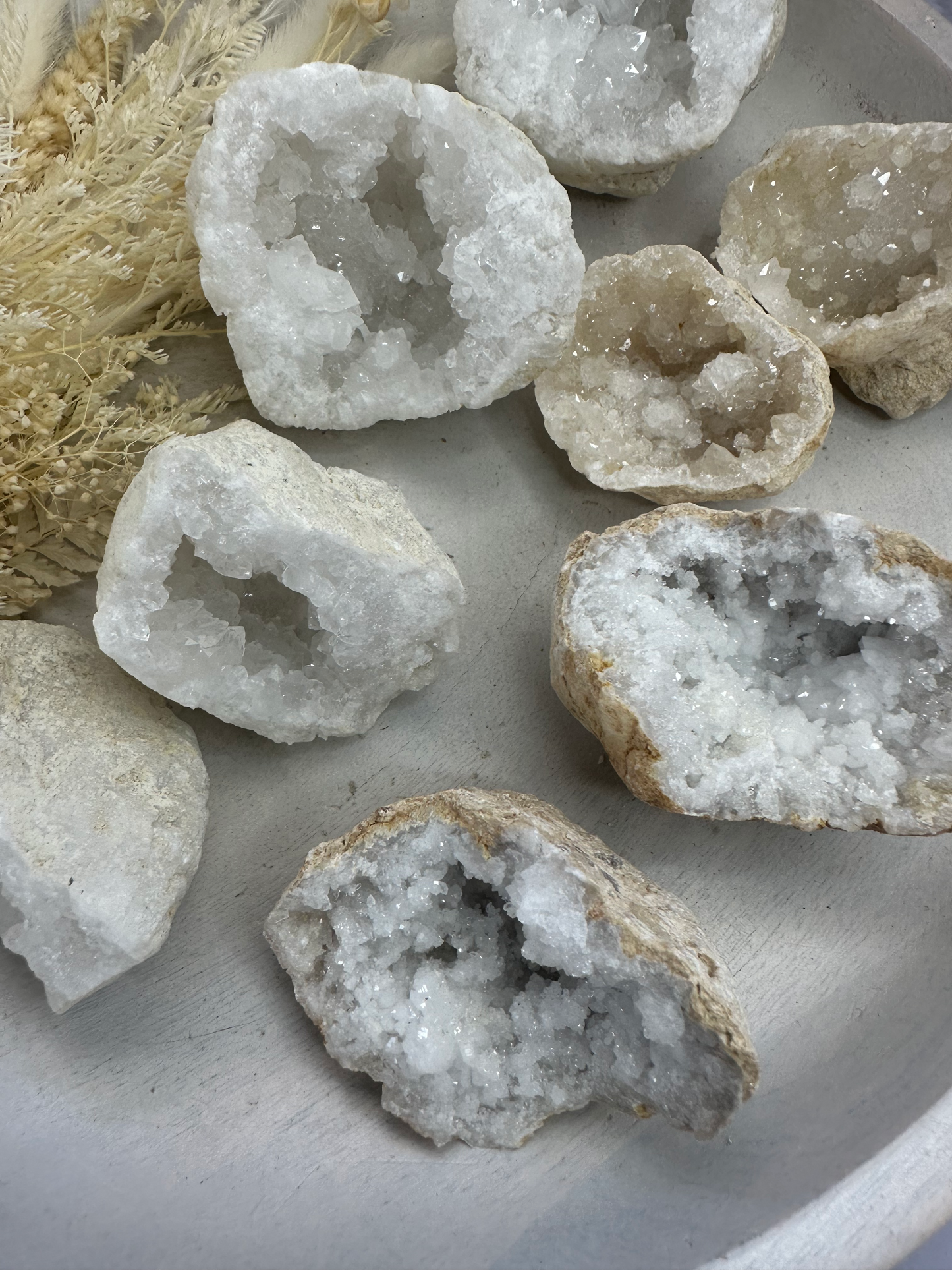 Clear Quartz Small Geode Pair