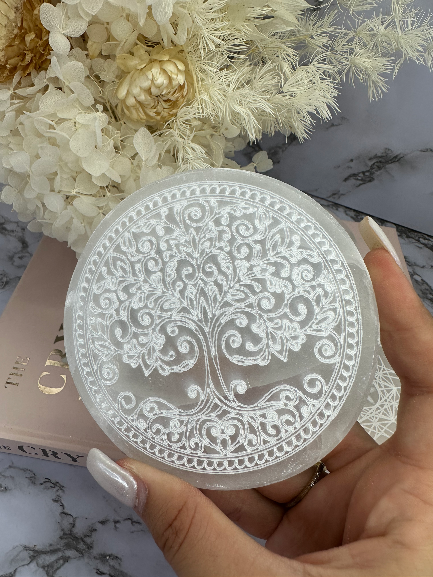 Selenite Etched Charging Plate (Choose Your Design) pt1